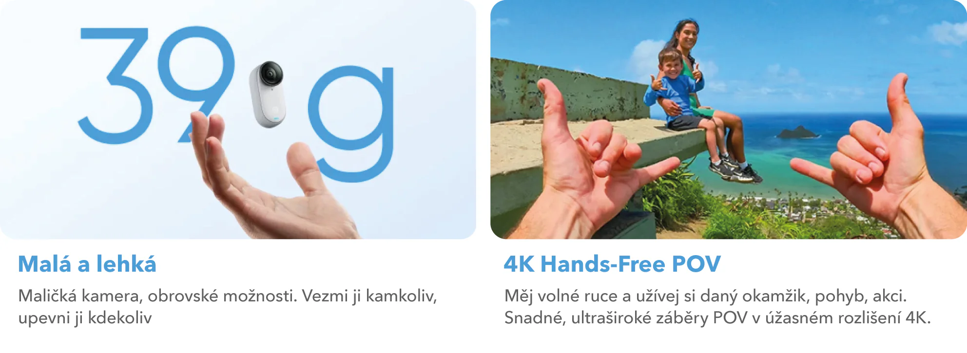 Insta360 Go 3s  malá a lehká